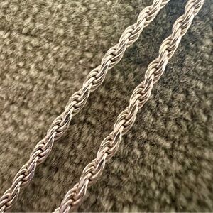 Vintage Italian Sterling Silver Rope Chain Choker